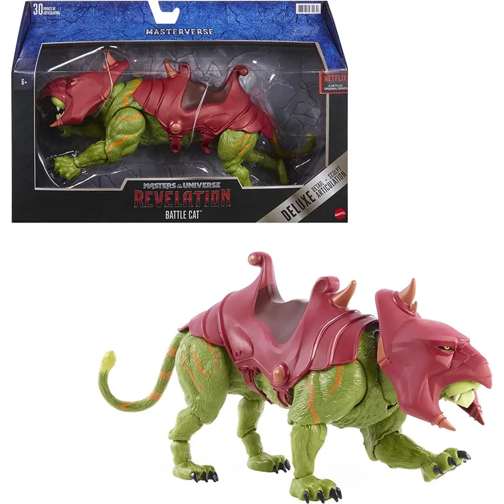 Masters of the Universe GYV18 - Masterverse Battle Cat, ca. 35 cm große MOTU Actionfigur zum Spielen und Sammeln, für Kinder ab 6 Jahren und Sammler jeden Alters