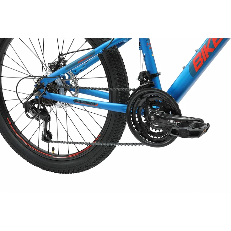 BIKESTAR Kinder Jugend Mountainbike 24 Zoll ab 8 Jahre | 21 Gang Hardtail MTB Scheibenbremse Federgabel | Blau – Bild 6
