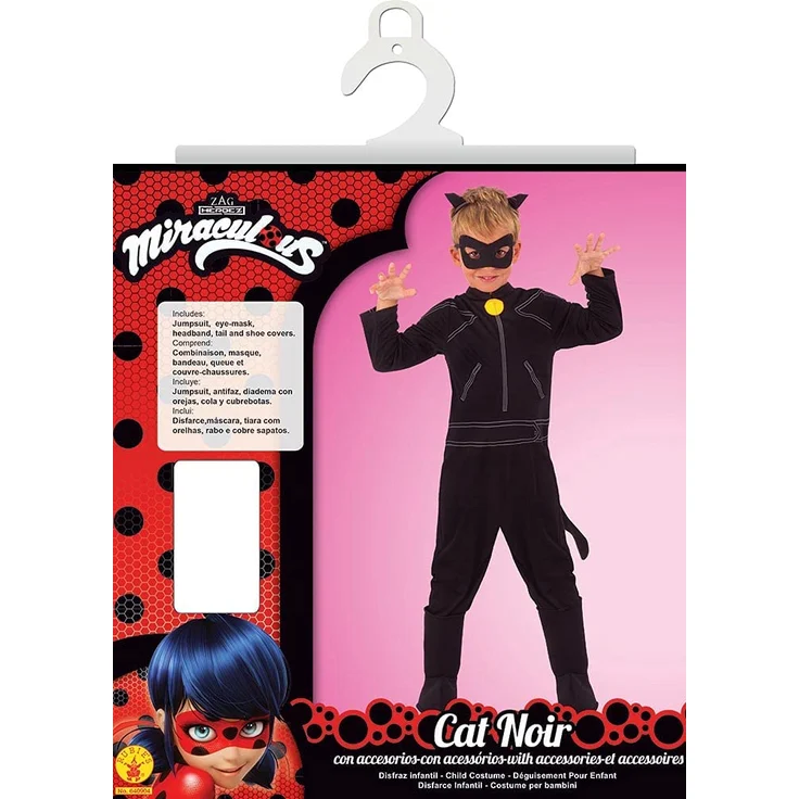 Rubies Kostüm für Kinder, „Cat Noir“ aus „Ladybug“ Modern S (3-4 años) Schwarz – Bild 2