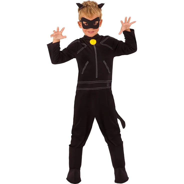 Rubies Kostüm für Kinder, „Cat Noir“ aus „Ladybug“ Modern S (3-4 años) Schwarz