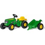 Rolly Toys 012190 - rollyKid John Deere (mit Anhänger, Drehschemellenkung, Alter 2,5 - 5 Jahre, Heckkupplung)