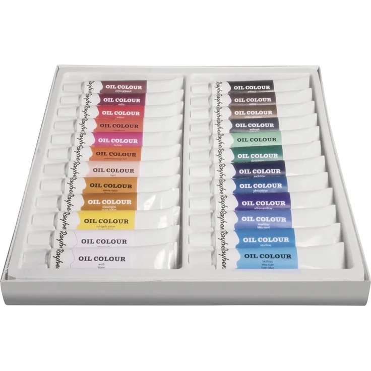Rayher Hobby 38919000 Ölfarben-Set, 24 Farben, je Tube 12 ml, ideal für Keilrahmen, Leinwand, Malkarton, für Anfänger und Künstler – Bild 1