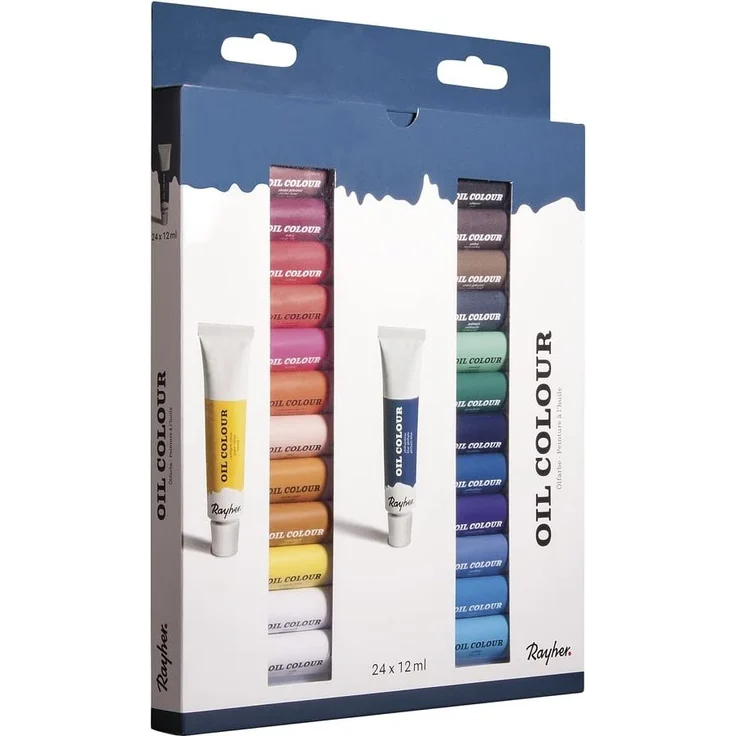 Rayher Hobby 38919000 Ölfarben-Set, 24 Farben, je Tube 12 ml, ideal für Keilrahmen, Leinwand, Malkarton, für Anfänger und Künstler – Bild 2