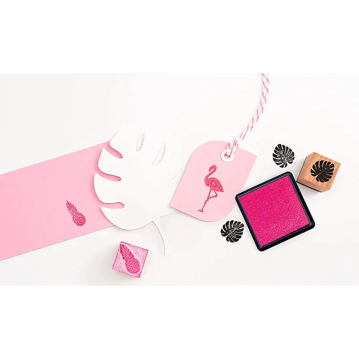 folia 31101 - Holzstempelset Summer, inklusive 11 Holzstempel und 2 Stempelkissen - ideal zum Verzieren von Karten, Freundschaftsbüchern, für Lettering und Scrapbooking – Bild 7