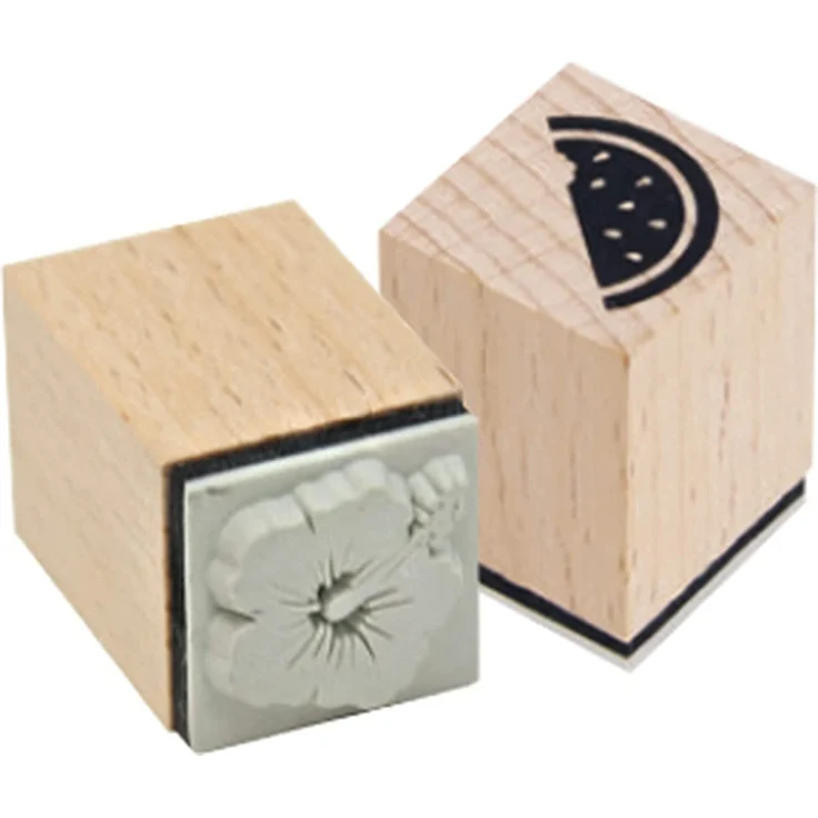 folia 31101 - Holzstempelset Summer, inklusive 11 Holzstempel und 2 Stempelkissen - ideal zum Verzieren von Karten, Freundschaftsbüchern, für Lettering und Scrapbooking – Bild 3