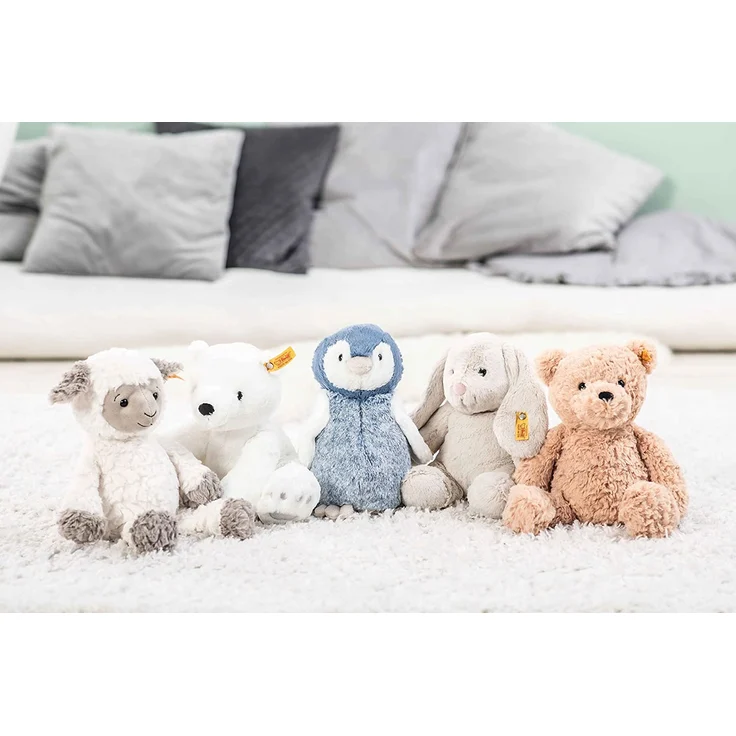 Steiff 63930 Original Plüschtier Pinguin Soft Cuddly Friends Paule, Kuscheltier ca. 22 cm, Markenplüsch Knopf im Ohr“, Schmusefreund für Babys von Geburt an, blau, weiß – Bild 2