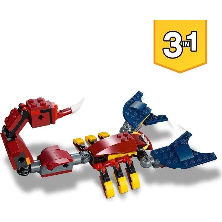 LEGO 31102 Creator 3-in-1 Feuerdrache, Feuerdrache - Säbelzahntiger - Skorpion Bauset – Bild 3