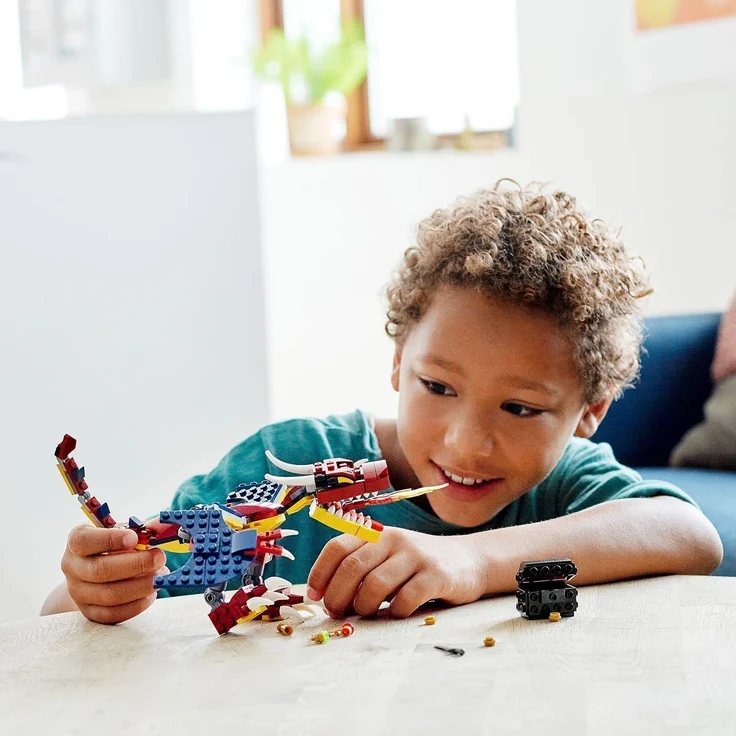 LEGO 31102 Creator 3-in-1 Feuerdrache, Feuerdrache - Säbelzahntiger - Skorpion Bauset – Bild 6