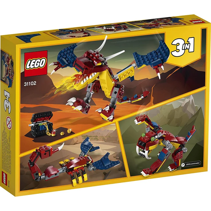 LEGO 31102 Creator 3-in-1 Feuerdrache, Feuerdrache - Säbelzahntiger - Skorpion Bauset – Bild 17
