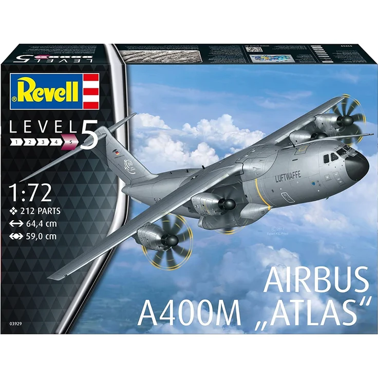 Revell REV-03929 Airbus A400M Atlas, Flugzeugmodellbausatz 1:72, 64,4 cm 03929, unlackiert – Bild 2