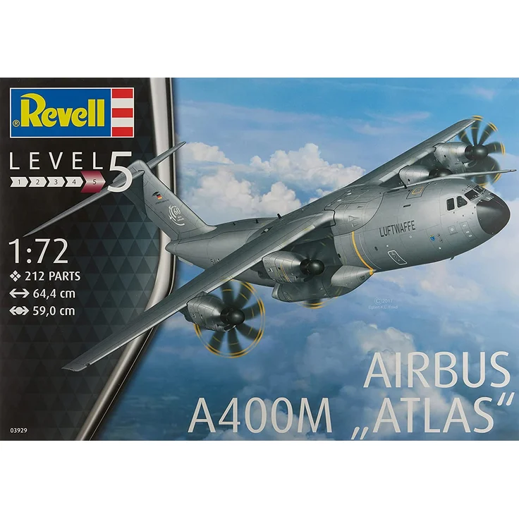 Revell REV-03929 Airbus A400M Atlas, Flugzeugmodellbausatz 1:72, 64,4 cm 03929, unlackiert – Bild 4