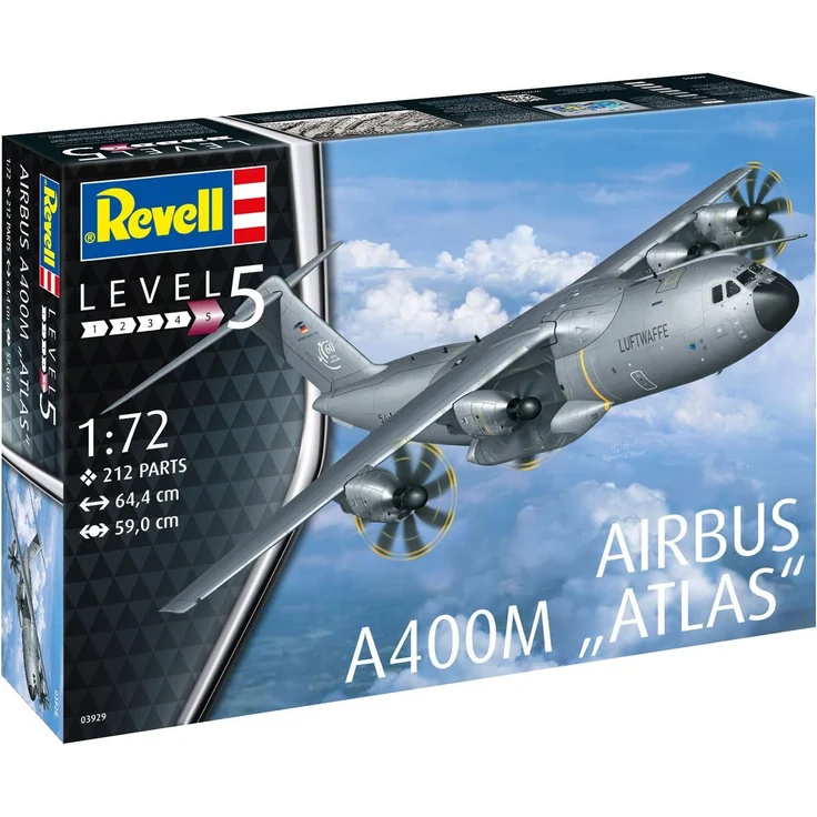 Revell REV-03929 Airbus A400M Atlas, Flugzeugmodellbausatz 1:72, 64,4 cm 03929, unlackiert – Bild 10