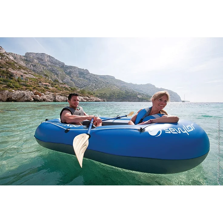 Sevylor Schlauchboot Caravelle KK65 für 2 Personen inkl. 2 Ruder und Fußpumpe blau 228 cm – Bild 8