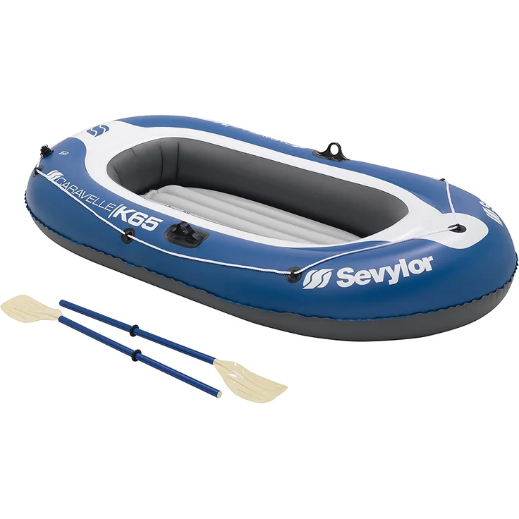 Sevylor Schlauchboot Caravelle KK65 für 2 Personen inkl. 2 Ruder und Fußpumpe blau 228 cm – Bild 1