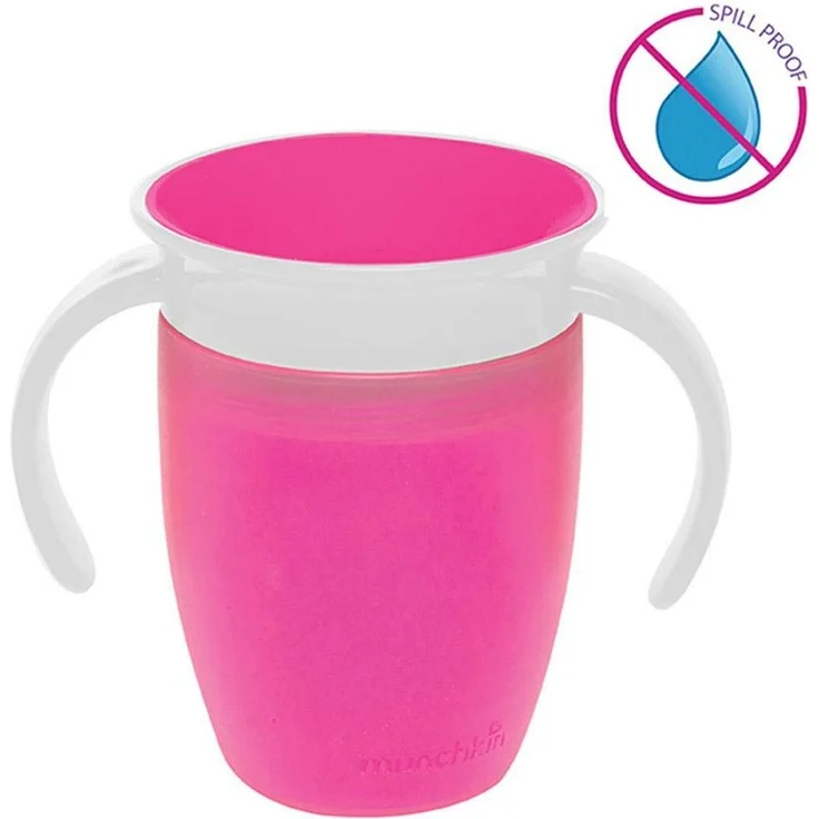 Munchkin Miracle 360ᵒ Trinklernbecher mit Griffen, auslaufsicher, ab 6 Monaten, rosa, 207 ml – Bild 6