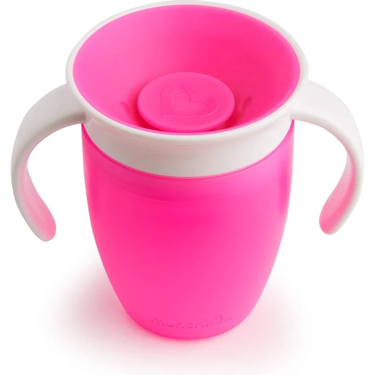 Munchkin Miracle 360ᵒ Trinklernbecher mit Griffen, auslaufsicher, ab 6 Monaten, rosa, 207 ml – Bild 2