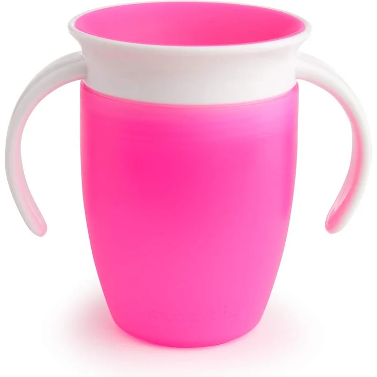Munchkin Miracle 360ᵒ Trinklernbecher mit Griffen, auslaufsicher, ab 6 Monaten, rosa, 207 ml – Bild 1