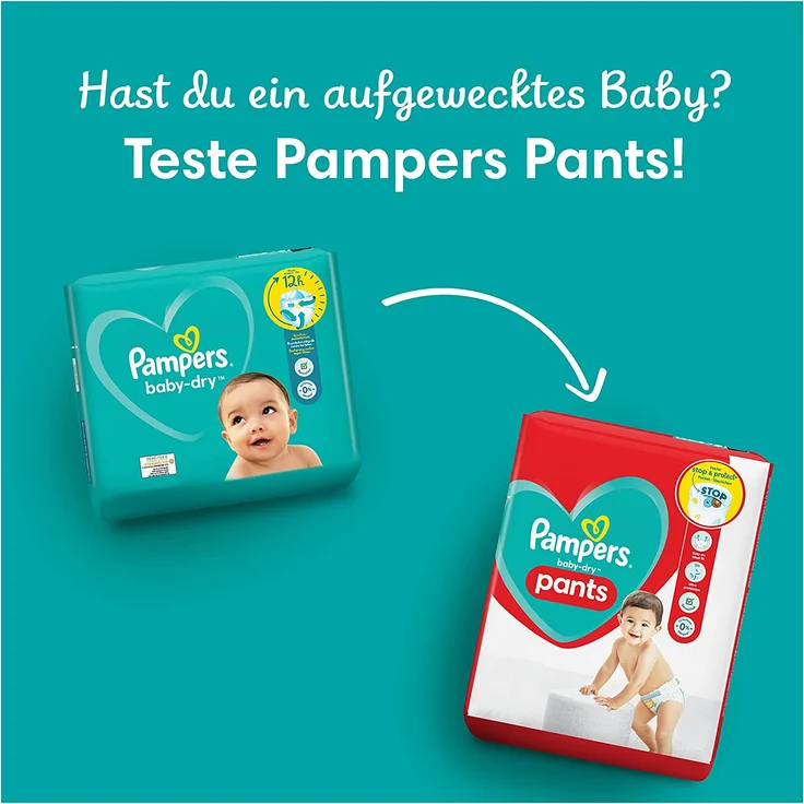 Pampers - Baby-Dry Windeln, Gr. 4+ Monatsbox, 1er Pack (1 x 152 Stück) – Bild 9