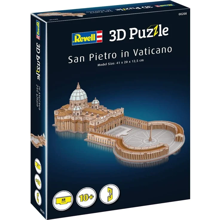 Revell 3D Puzzle 00208 Basilika Sankt Peter im Vatikan, der berühmte Petersdom in Rom, Länge 41 cm Die Welt in 3D entdecken, Bastelspass für Jung und Alt, farbig – Bild 4