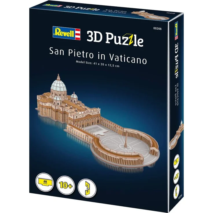 Revell 3D Puzzle 00208 Basilika Sankt Peter im Vatikan, der berühmte Petersdom in Rom, Länge 41 cm Die Welt in 3D entdecken, Bastelspass für Jung und Alt, farbig – Bild 5