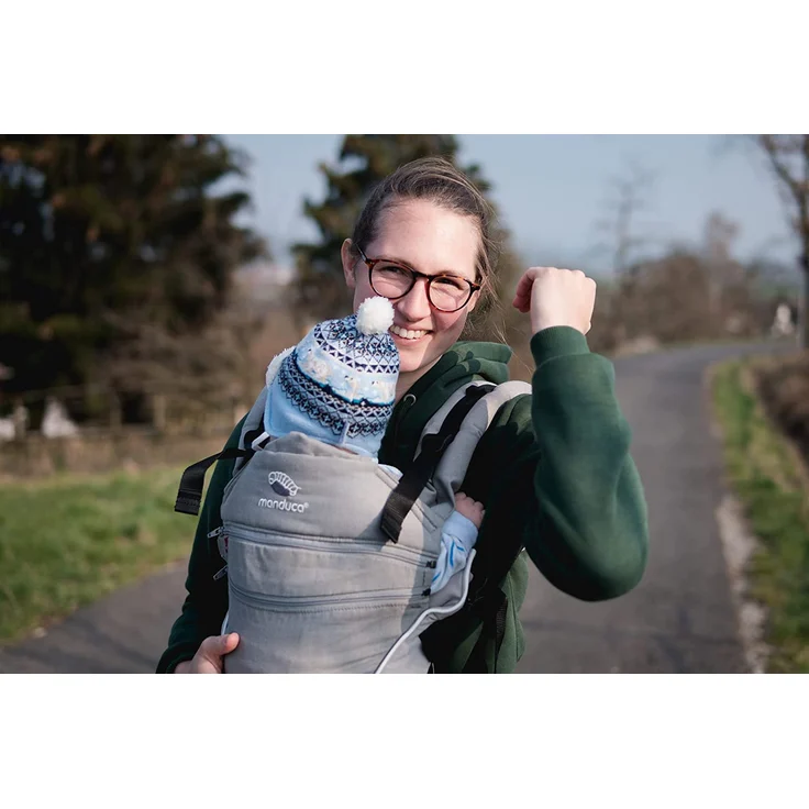 Manduca 'XT Cotton' Babytrage 2020, 3 Tragepositionen, in Grey White – Bild 7