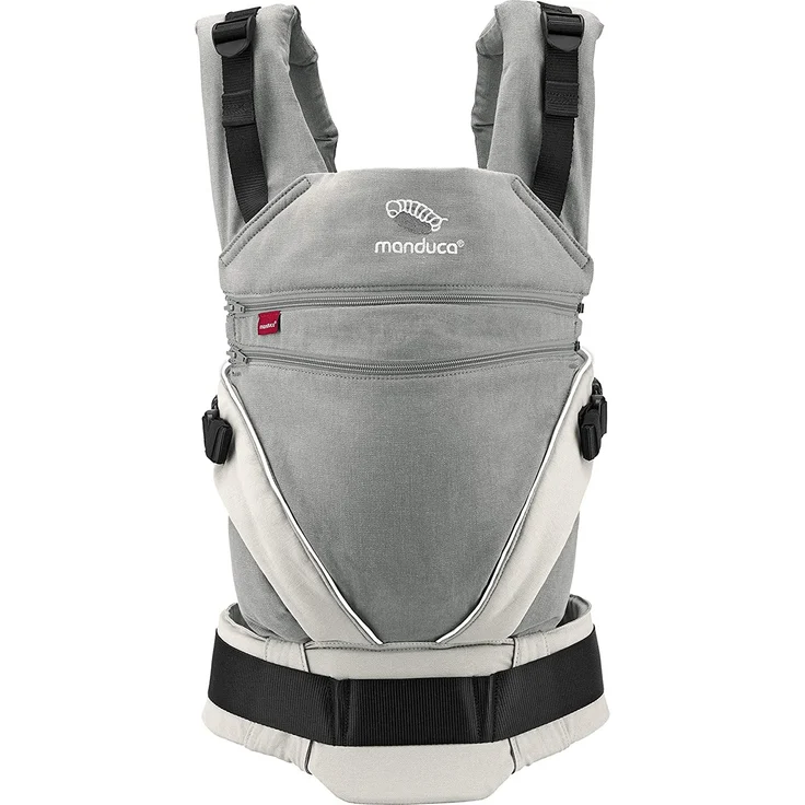 Manduca 'XT Cotton' Babytrage 2020, 3 Tragepositionen, in Grey White – Bild 1