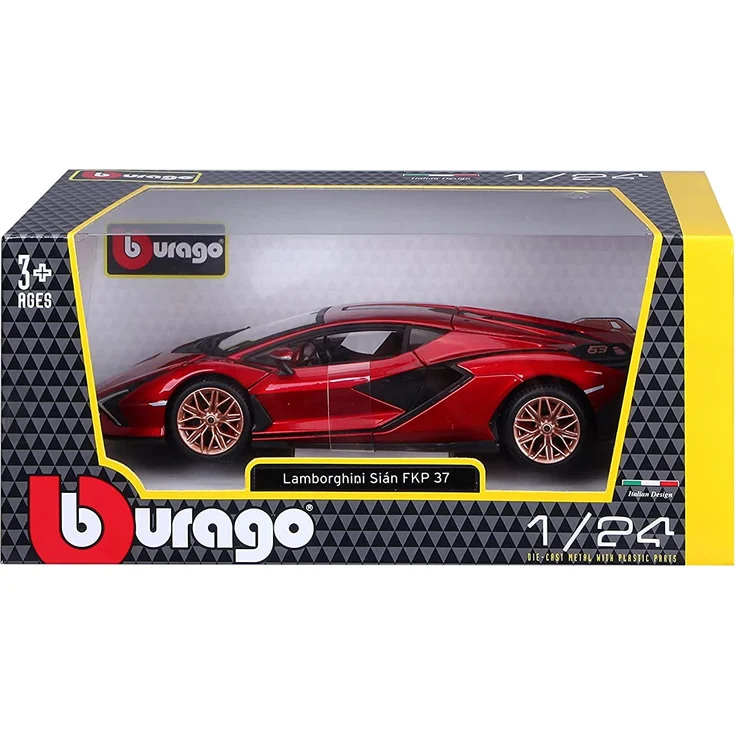Bburago 18-21099R Lamborghini Sian FKP 37 Modellauto im Maßstab 1:24, rot – Bild 4