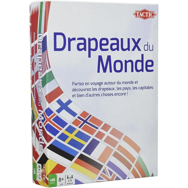 Tactic 02088 Familien- / Gesellschaftsspiel, Drapeaux Du Monde (Flaggen der Welt), französischsprachig