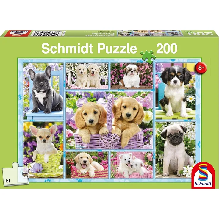 Schmidt Spiele Puzzle 56162 Welpen, 200 Teile