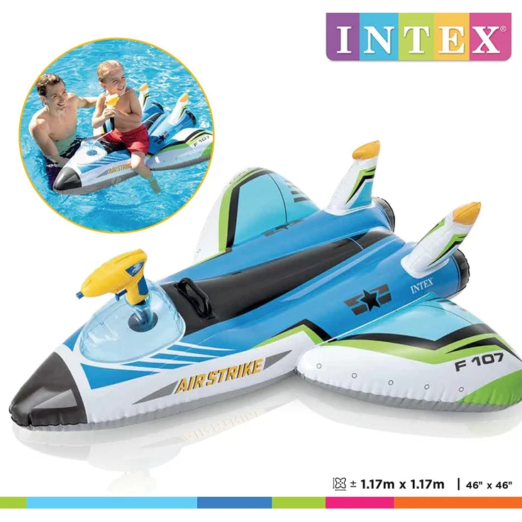 Intex aufblasbares Fahrzeug Flugzeug Junior 117 cm Vinylblau – Bild 2