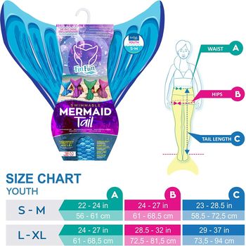 Mermaid Schwimmflossen Monoflosse - Erwachsenengröße 38-44