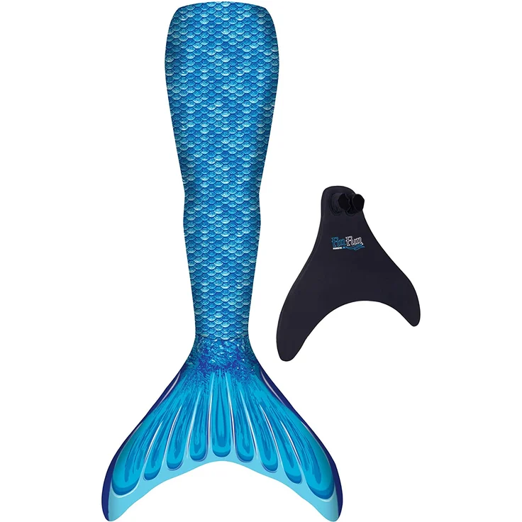 Fin Fun 'Mermaid Tail', Meerjungfrau-Flosse in Größe S/M, blau, für sichere Schwimmer ab 6 Jahren, inkl. Monoflosse – Bild 1