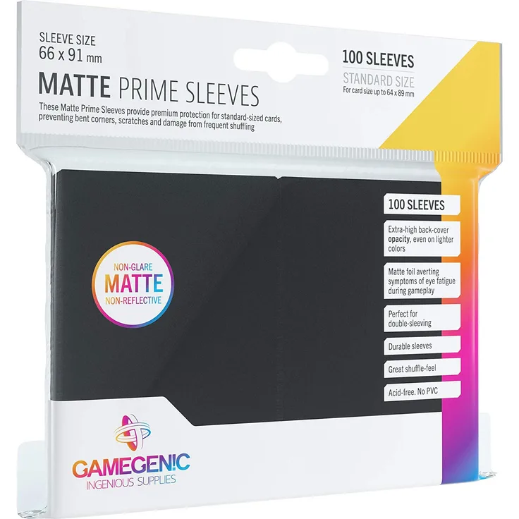 GameGenic Matte Prime Sleeves Black