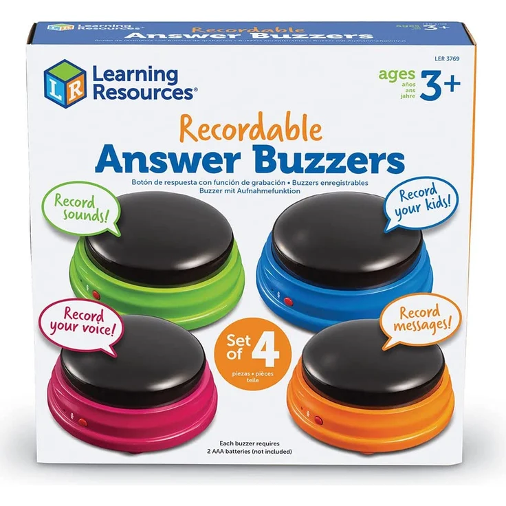 Learning Resources LER3769 Resources Buzzer mit Aufnahmefunktion (4 Stück), (Umverpackung kann abweichen) – Bild 7
