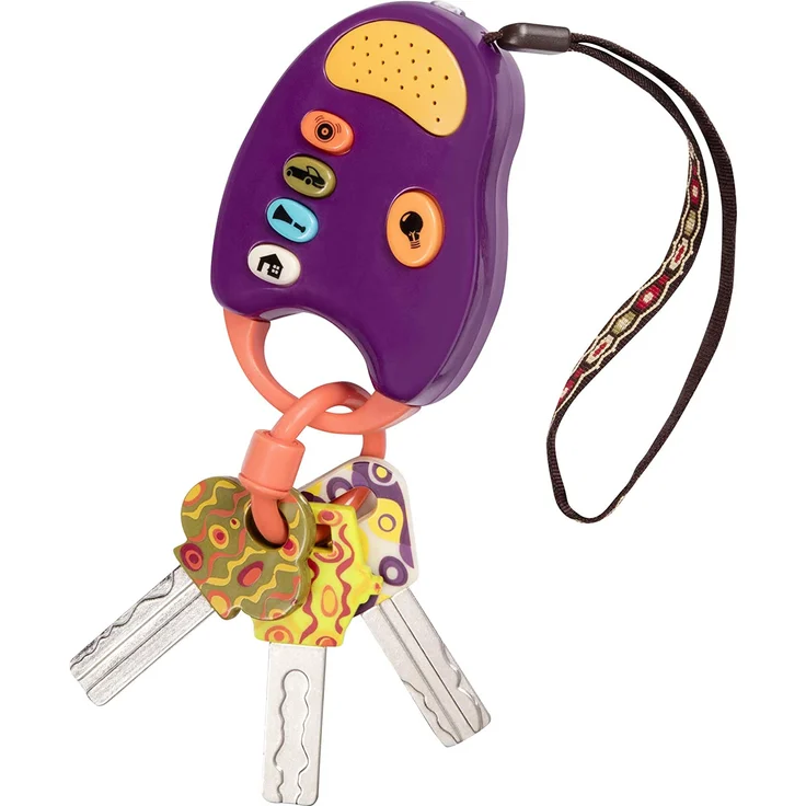B. toys – Funkeys – Bunte Spielzeugschlüssel für Kinder und Babys – Autoschlüssel Spielzeug mit rotem Licht und Geräuschen – 100% Schadstofffrei – Bild 1