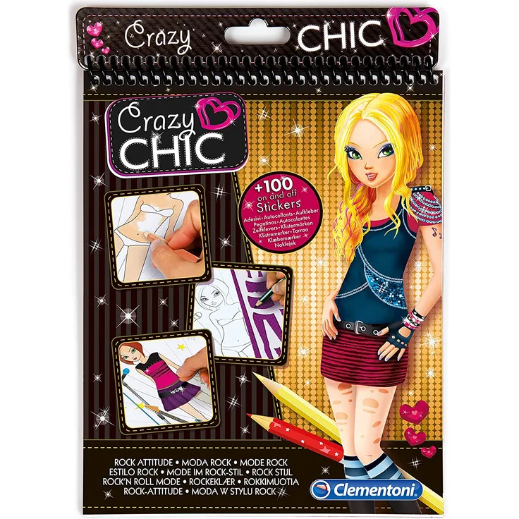 Clementoni 15765.5 - Fashion Sketchbooks, Rock