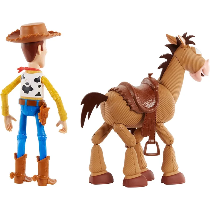 Mattel GDB91 - Toy Story 4 2er Actionfiguren Pack Woody und Bully Abenteuerset, 17 cm Spielzeug und Pferd ab 3 Jahren – Bild 8