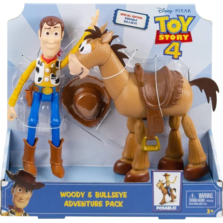 Mattel GDB91 - Toy Story 4 2er Actionfiguren Pack Woody und Bully Abenteuerset, 17 cm Spielzeug und Pferd ab 3 Jahren – Bild 7