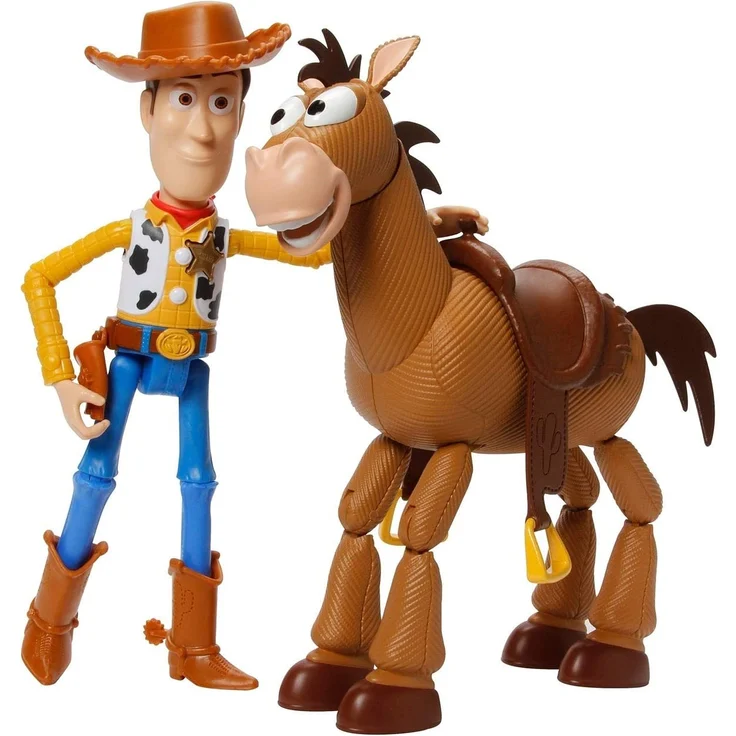 Mattel GDB91 - Toy Story 4 2er Actionfiguren Pack Woody und Bully Abenteuerset, 17 cm Spielzeug und Pferd ab 3 Jahren – Bild 2