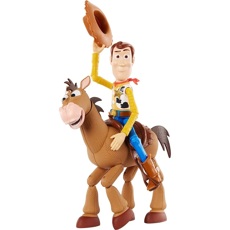 Mattel GDB91 - Toy Story 4 2er Actionfiguren Pack Woody und Bully Abenteuerset, 17 cm Spielzeug und Pferd ab 3 Jahren – Bild 3