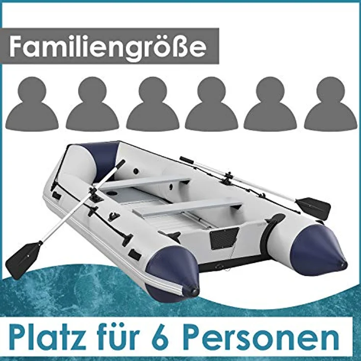 ArtSport 'Schlauchboot 3,80 m mit 2 Sitzbänken', für 6 Personen, inkl. Paddel, Luftpumpe, Tragetasche und 5x Aluminium-Böden – Bild 9