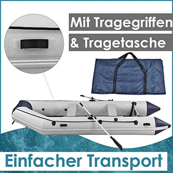 ArtSport 'Schlauchboot 3,80 m mit 2 Sitzbänken', für 6 Personen, inkl. Paddel, Luftpumpe, Tragetasche und 5x Aluminium-Böden – Bild 10
