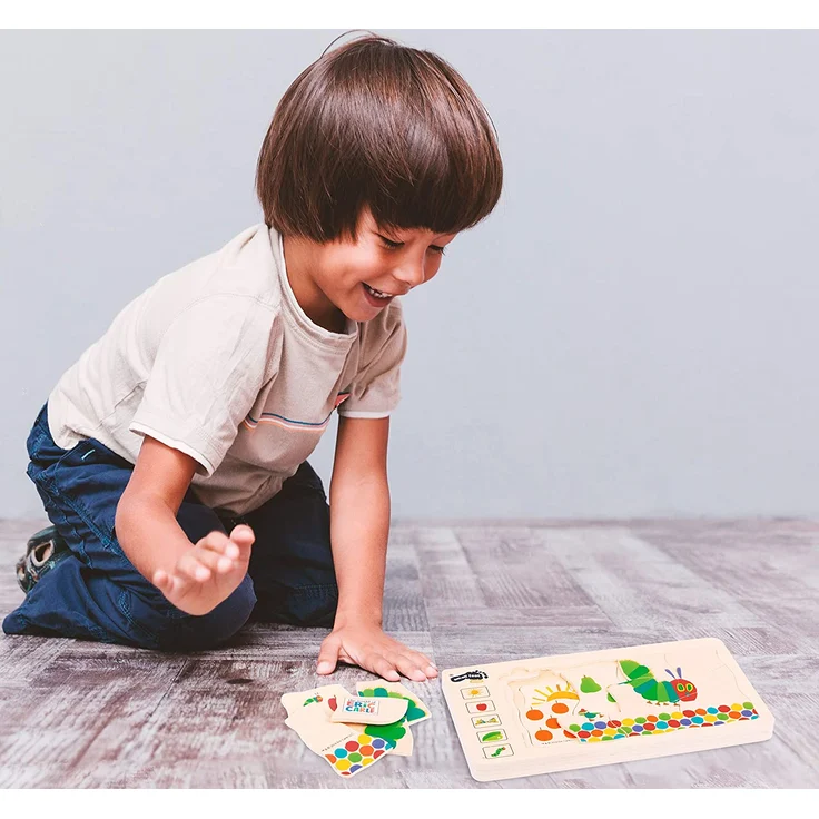 small foot 10431 Schichtenpuzzle "Raupe Nimmersatt" aus Holz, 5 Schichten mit unterschiedlichen Motiven, ab 3 Jahren – Bild 6