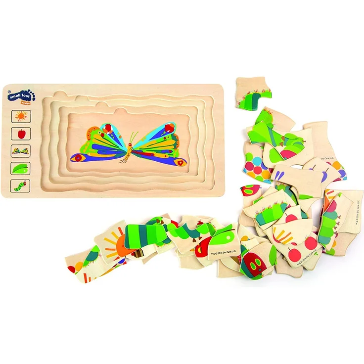 small foot 10431 Schichtenpuzzle "Raupe Nimmersatt" aus Holz, 5 Schichten mit unterschiedlichen Motiven, ab 3 Jahren – Bild 5