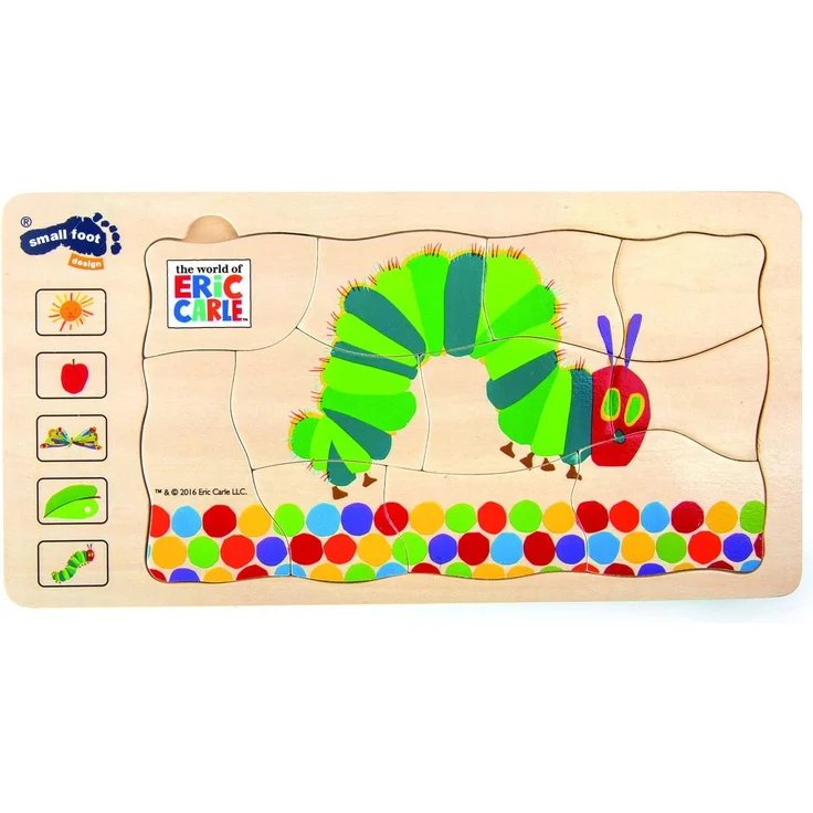 small foot 10431 Schichtenpuzzle "Raupe Nimmersatt" aus Holz, 5 Schichten mit unterschiedlichen Motiven, ab 3 Jahren – Bild 1