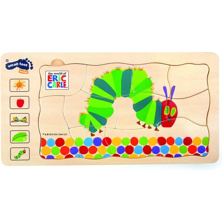 small foot 10431 Schichtenpuzzle "Raupe Nimmersatt" aus Holz, 5 Schichten mit unterschiedlichen Motiven, ab 3 Jahren