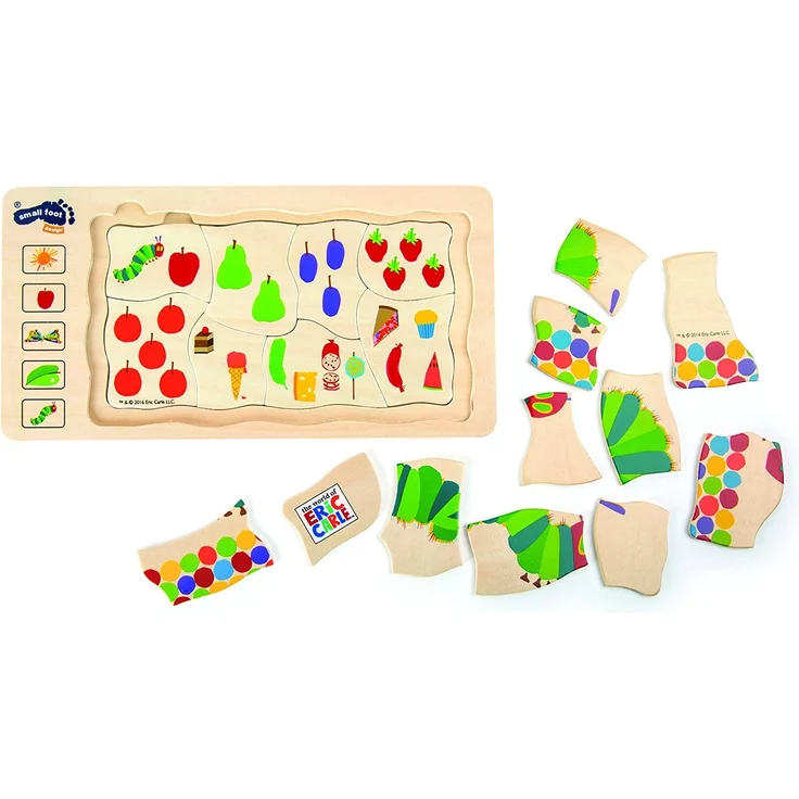 small foot 10431 Schichtenpuzzle "Raupe Nimmersatt" aus Holz, 5 Schichten mit unterschiedlichen Motiven, ab 3 Jahren – Bild 2