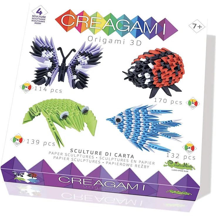 Creativa Mente 78731 Creagami Baukasten 4 Figuren Large Origami 3D