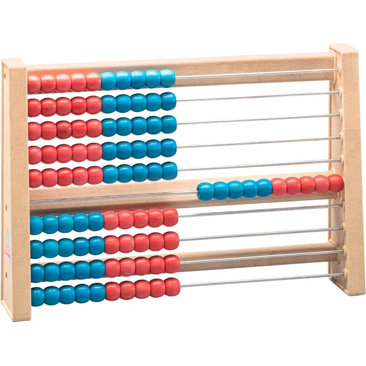 Rechenrahmen 100er Zahlenraum rot / blau