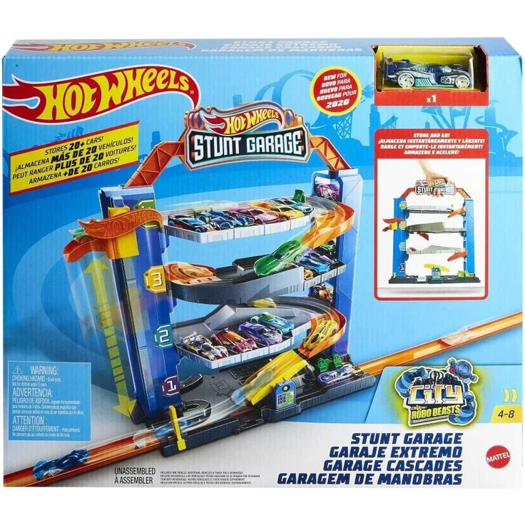 Hot Wheels GNL70 - Hot Wheels City Stunt Garage Spielset, Aufzug zum Befördern von Fahrzeugen, farbenfrohes Set, Geschenk für Kinder von 3 bis 8 Jahren – Bild 7